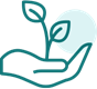 Hand and plant icon
